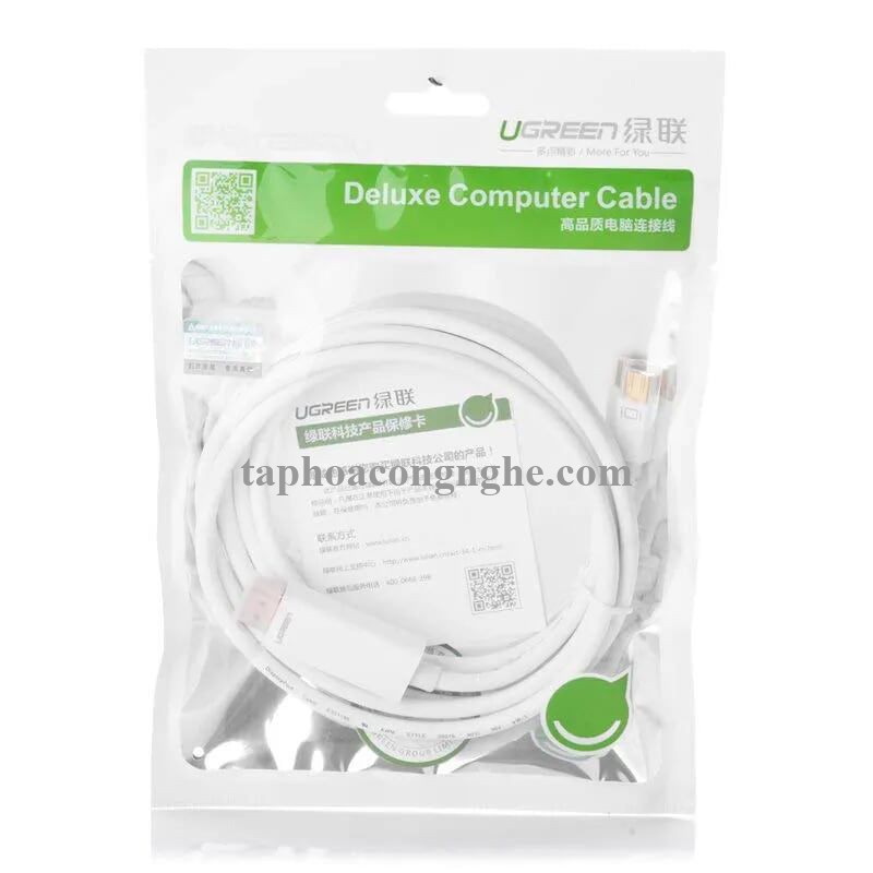 Ugreen 10453 3M màu Trắng Cáp chuyển đổi Mini DP sang HDMI hỗ trợ phân phải 4K x 2K MD101 30010453